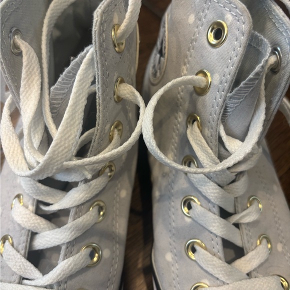 RARE Converse ALL STAR  High-Top Sneakers in Light Gray white Polka dots - Picture 6 of 11